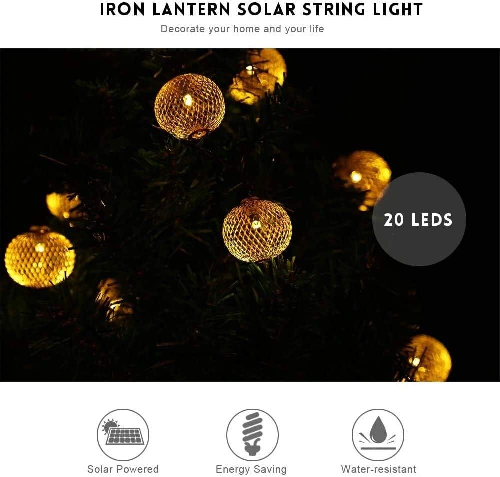 Lichterkette GlüHbirnen AußEn Bunt Solar-Lichterketten, 20 LED Outdoor