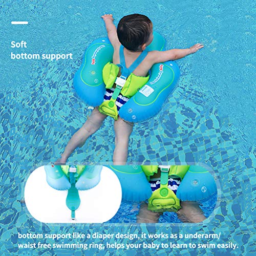 [New Upgrade Version] Inflatable Baby Swimming Float with Safe Bottom Support and Swim Buoy Floats for Safer Swims (Upgrade Blue, XL) - Thumbnail 3