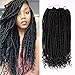 Gx Beauty 3Pcs/Lot Straight and Curly Faux Locs Goddess Locs Crochet Hair 16Inch Synthetic Crochet Braiding Hair Extensions 24Roots/Pcs(#1B)