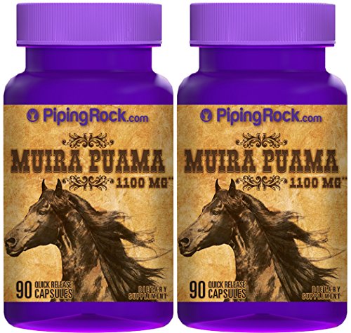 Piping Rock Muira Puama 1100 mg 2 Bottles x 90 Quick Release Capsules Dietary Supplement