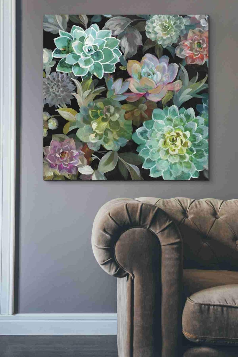 Amazon Com Epic Graffiti Floral Succulents V2 Crop By Danhui Nai Canvas Wall Art 37 X 37 Green Posters Prints