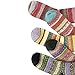 JOYEBUY 5 Pairs Warm Winter Fall Women Socks Retro Floral Style Cotton Knitting Wool Crew Socks (Style 4)