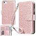 UrbanDrama for Apple iPhone 7 Case iPhone 8 Case, Glitter Shiny Faux Leather Magnetic Closure 9 Credit Card Slots Cash Holder Protective Case for Apple 7 iPhone 8 4.7 inch, Rose Gold