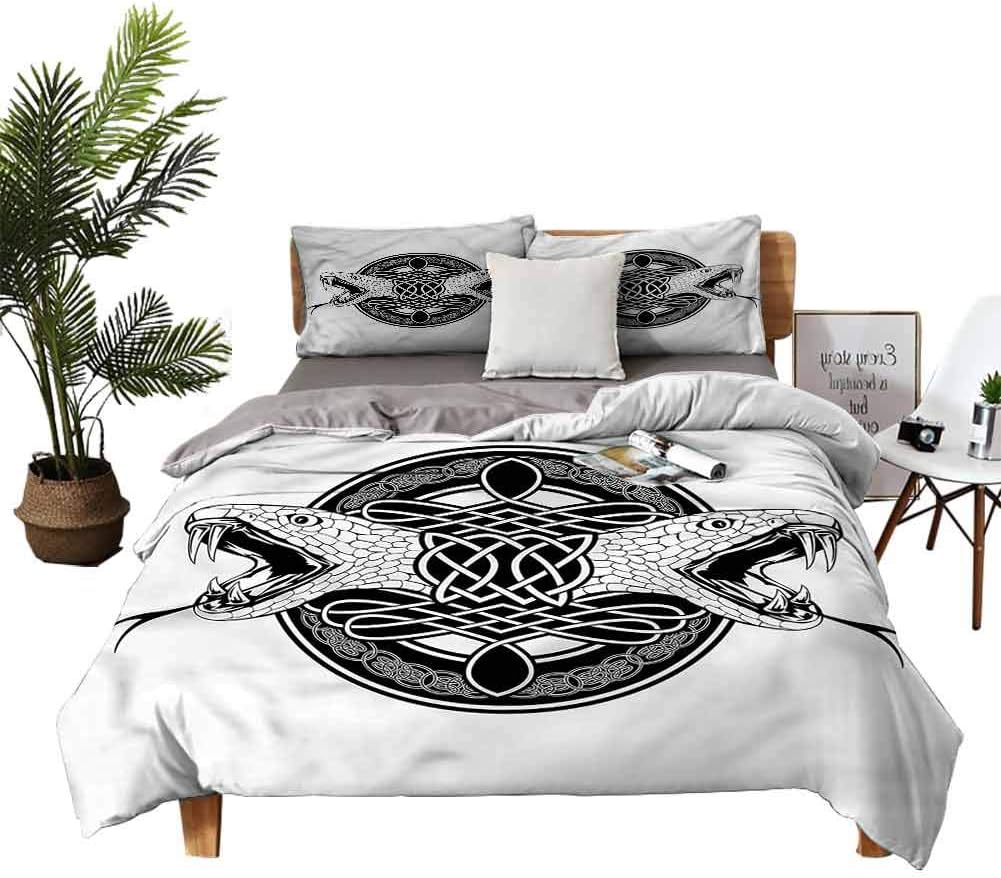 Amazon Com Dragon Vines Twin Size Bed Heads Of Two Snakes Tribal Bed Sheets Set Breathable Fabric W80 Xl90 Home Kitchen