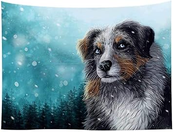 BAIBAOXIANG Tapiz De Lobo Tapiz De Tela De Pared Colgante Negro Hogar