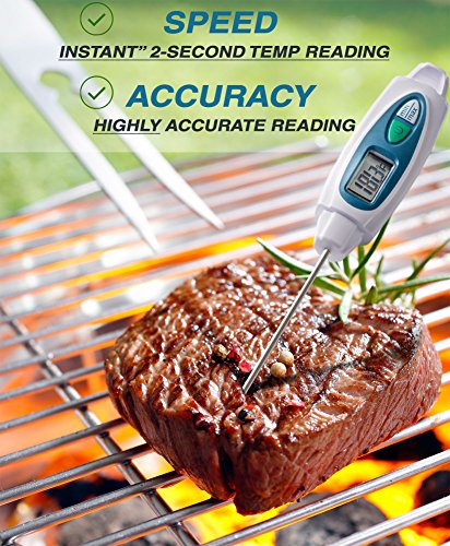 Meat Thermometer, Epica Instant Read Thermometer Cooking Thermometer Candy Thermometer with Super Long Probe for kitchen and BBG Grilling - Thumbnail 2