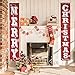 Party club Merry Christmas Decorations Banner, Christmas Porch Sign Red Black Buffalo Check Hanging for Outdoor Indoor Front Door Wall Xmas Porch Decor