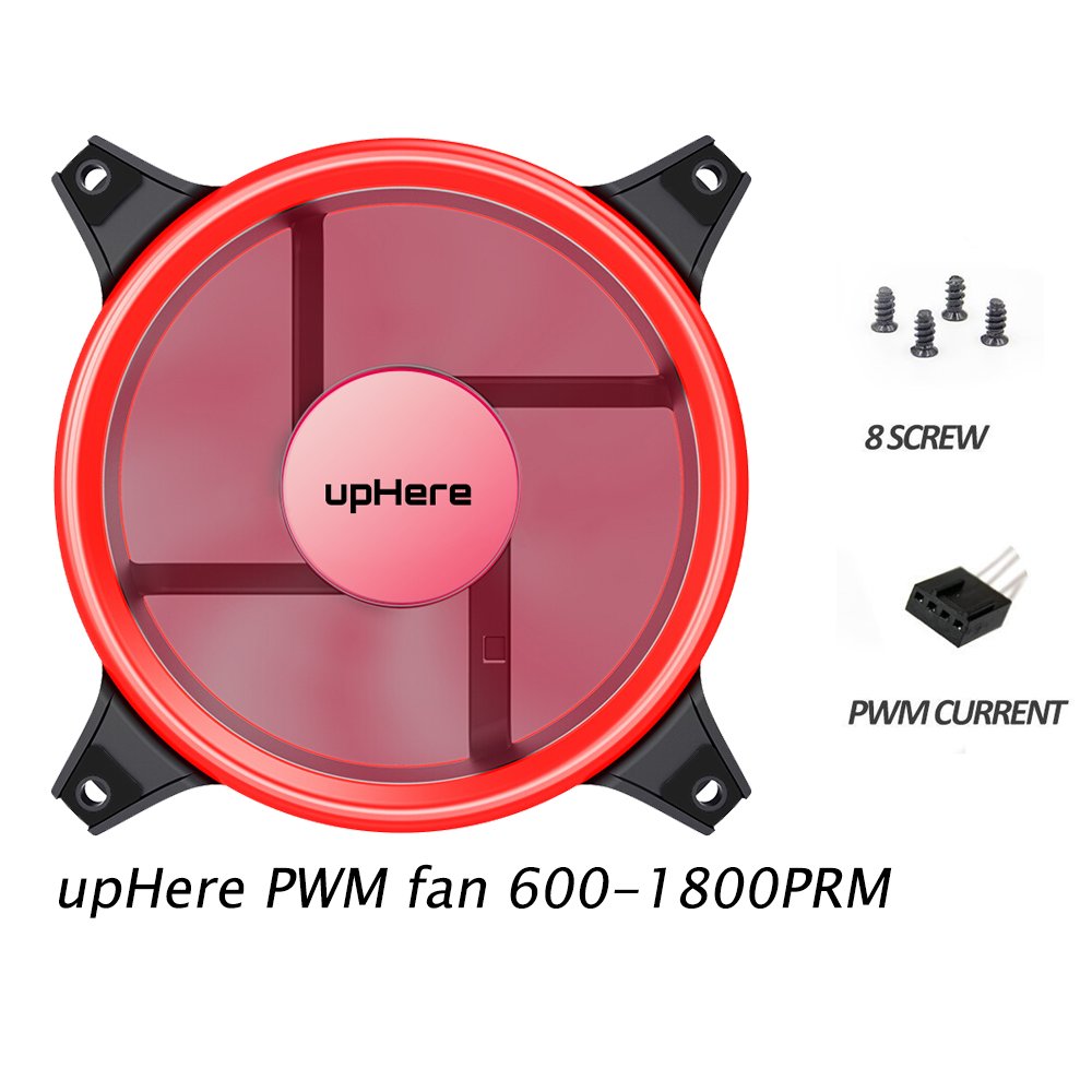 upHere White Computer Case Fan 120mm LED Silent Fan for Computer Cases CPU Coolers and Radiators