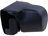 CEARI Vintage PU Leather Protective Camera Case Bag w/ Neck Strap for Fujifilm XA5 X-A5 with 16-50mm Lens Digital Cameras - Black