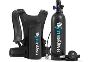 TUDIVING-2L Lung Tank | 122Cu in Scuba Tank | 2000CC Diving Tank | Portable | Reusable | Max 3000 PSI | Support 30-45 Minutes Breath | for Diving Entertainment/Underwater Work