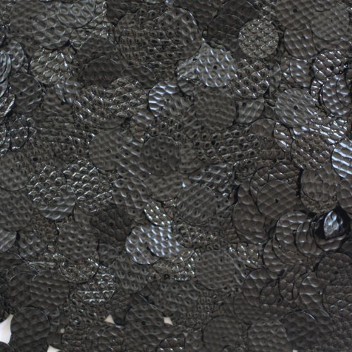 10mm Flat Round SEQUIN PAILLETTES ~ Premium BLACK Lizard SNAKESKIN texture effect ~ Loose sequins for embroidery, bridal, applique, arts, crafts, and embellishment. Made in USA.