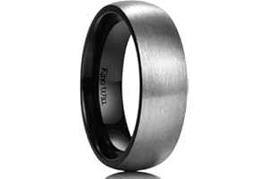 King Will Titanium Wedding Band for Men Women-Sliver/Black/Gold Plated Pure Titanium Wedding Ring, 3-9mm Widths Available Brushed Matte Design Comfort Fit Size 4-16