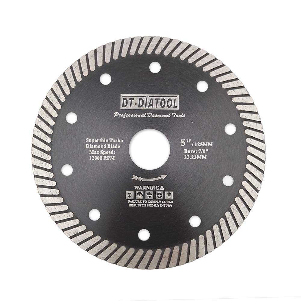 DT-DIATOOL Diamond Disc 5 Inch / 125mm Super Thin Cutting Disc for Porcelain Tile Marble Ceramic Granite