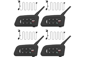 MIMIRACLE Referee Headset, Type C Left Ear Referee Communication System with Headset Earphone, Simple Pairing Bluetooth Intercom for Football Soccer Handball -4 Pack