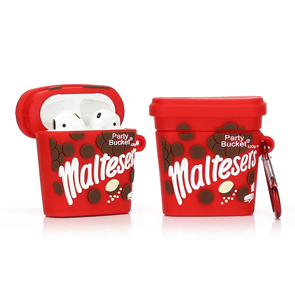 Derhom Airpods Silicone Case Funny Cute Cover Compatible for Apple Airpods 1&2[Beverage Can Series] (Chocolate Barrel)