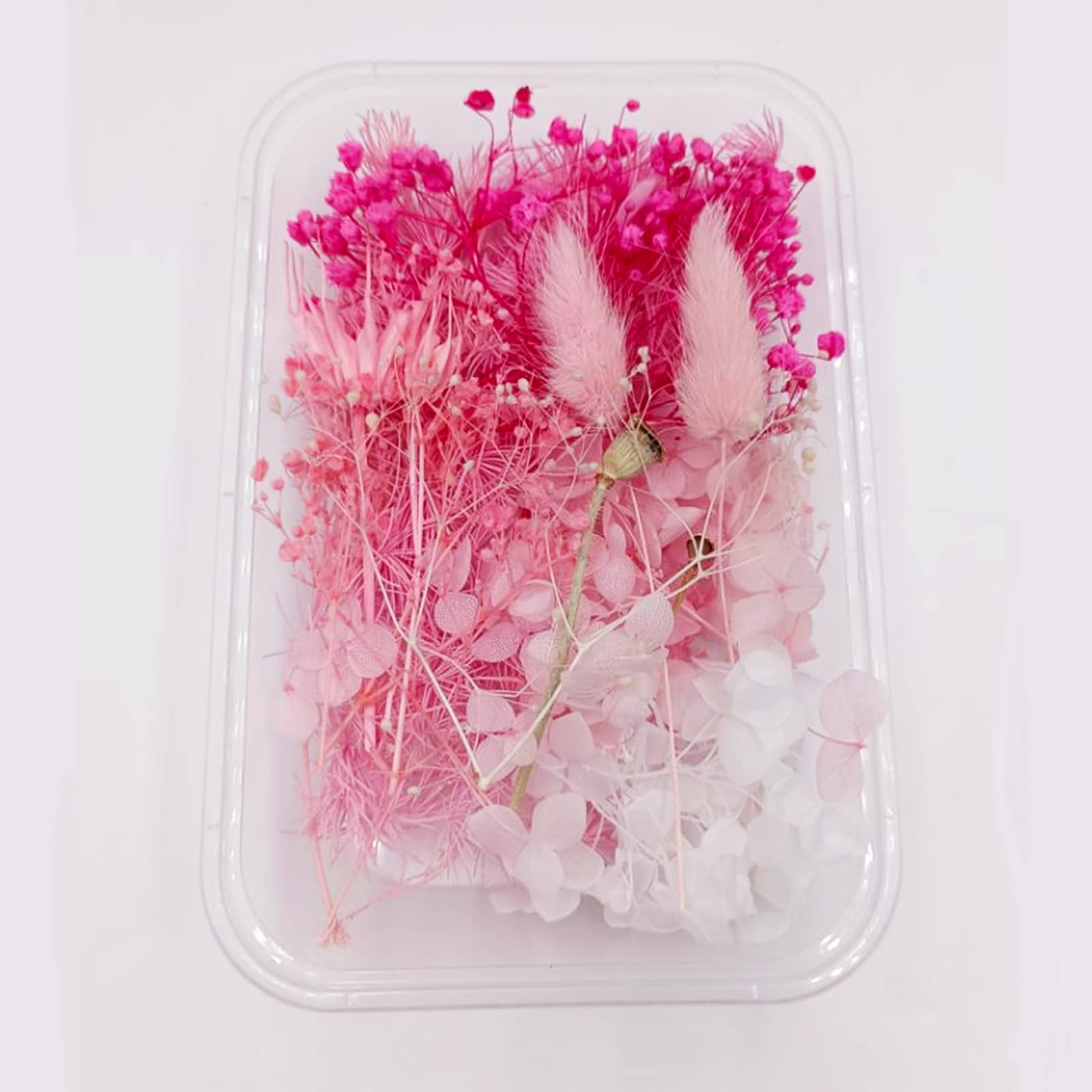 YiYFiT Natural Dried Flowers, 8 Kinds Real DIY Crafts Materials - Dried Floral Decorations For Resin Crafts, Candle Making, Card Wax Seals (Pink with Box)