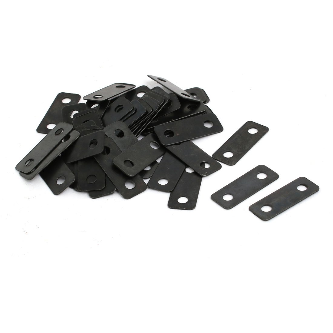 Sourcingmap 50pcs 24mmx9mmx0.5mm Flat Corner Brace Angle Plate Repair Bracket Black
