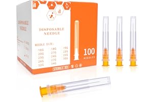 JIBENGAO 100Pack 25 Gauge 1 inch (0.50x25mm) Lab Measurement Tools,Individually Packaged