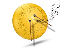 Kefeierdodo Steel Drums Instruments,12inch13-Notes，Panda drum steel,Yoga Instruments Meditation for Adults&Kids，Handpan,Chinese Drum (12inch, Golden)