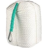 Bang4buck Super Strong 1/2 Inch x 300 Feet Three Strand Braided Boat Lines Dockline with Thimble 5850 Pound Breaking Strain Green