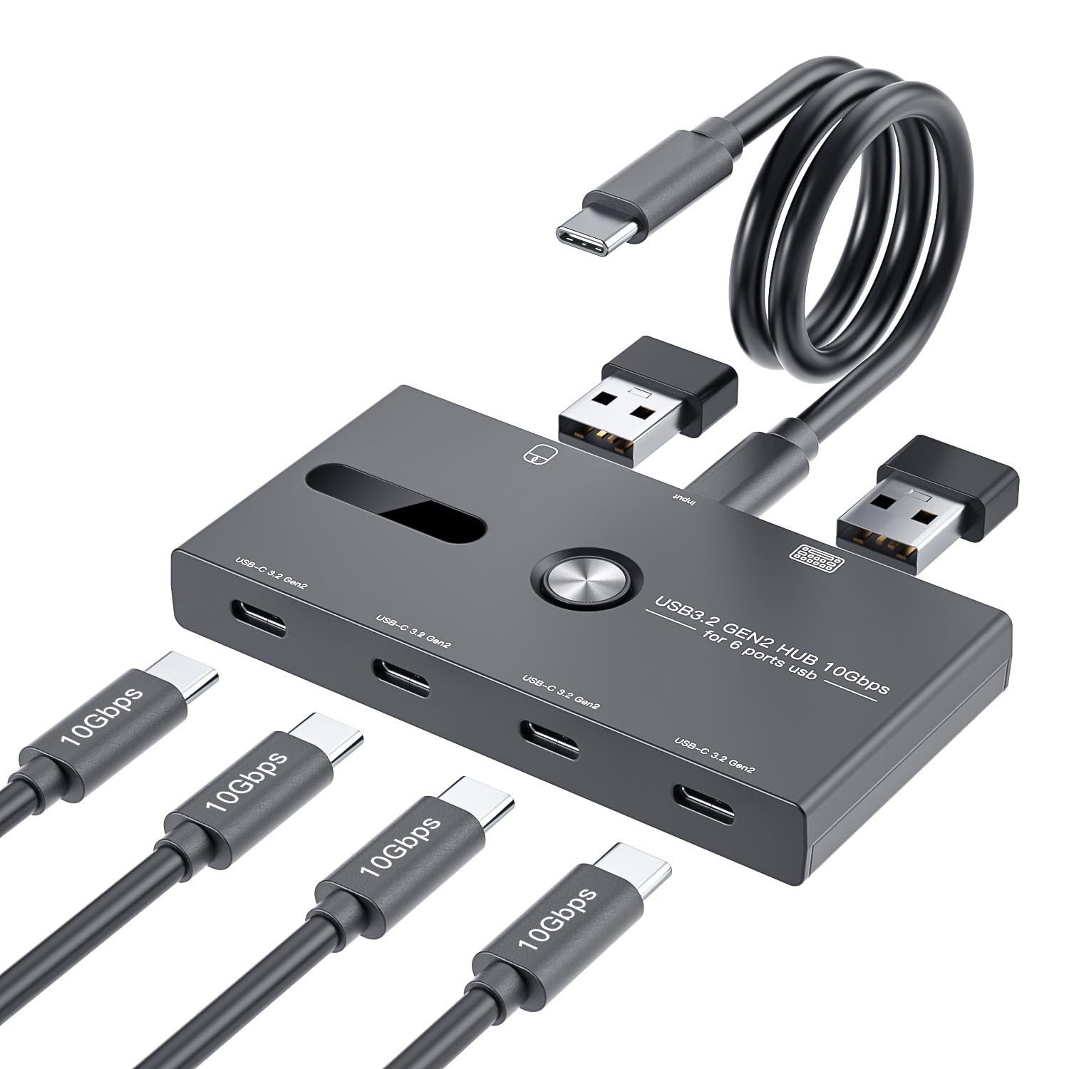 Photo 1 of 10Gbps USB C Hub, 6 Ports Type C Splitter, USB-A/C to USB C/A Adapter for PC, Laptop, MacBook Pro/Air, iMac, Surface Pro, Chromebook, Etc(HUB ONLY, Not Support Charging/Monitor)