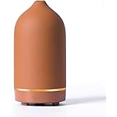 Wanlola Essential Oil Diffuser,120ml Aromatherapy Ceramic Diffusers with Auto Shut Off Function for Home Office Room(Terracotta)