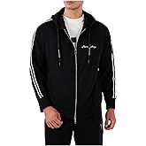 Armani Exchange mens Signature Logo Stretch Poly Viscose Zip Up Sweatshirt
