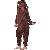 WAFUNNE Animal Onesie Costume for Kids Child Boys Girls Womens Mens Cosplay Halloween Costumes Easter Onesies Tedy Dog