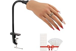 TGIRL Silicone Practice Hand for Acrylic Nails,Silicone Nail Hand Practice,Silicone Nail Hand for show,Fake Training Hand with Manicure Kits for DIY/Nail Salon Artists/Nail Artist（3#-right）