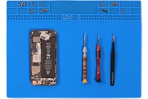 AUORY Premium Heat Resistant 932°F Silicone Soldering Mat, Blue Magnetic Electronics Repair Mat for Cell Phone, Laptop Repair, BGA Soldering Gun Iron Workbench Protection 13.8''x9.8''