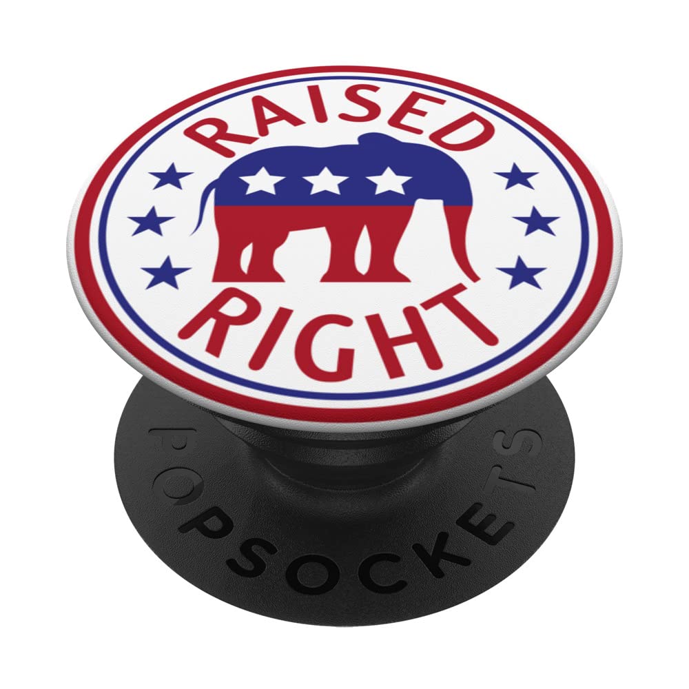Raised Right Pro Trump Republican American Election PopSockets Swappable PopGrip
