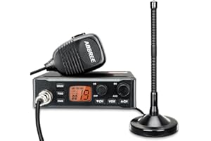 ABBREE CB Radio with Magnetic Mount Antenna for Truckers Long Range AM FM Professional CB Radios,Compact Design,Instant Emergency Channel 9/19,Full 40 Channels,Handheld Mic,LCD Display,VOX