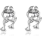 BriLove Frog Earring for Women,Vintage Funny Frogs Shaped 925 Sterling Silver Post Stud Earrings 3D Animal Unique Costume Jewelry Gifts