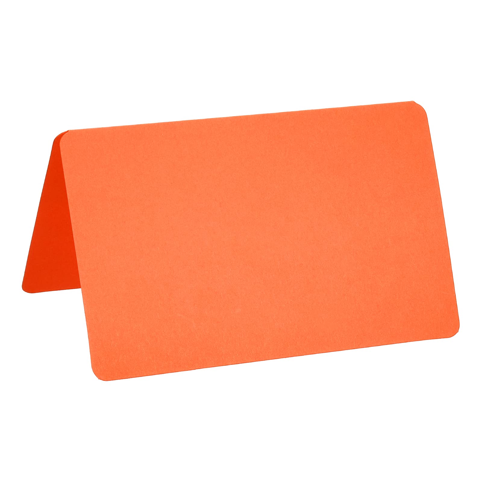 PATIKIL Greeting Cards,50Pcs Favor Decor Foldable Blank Card for Wedding, Party, DIY Decoration, Table Name Place Cards, Orange Card Paper