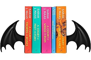 Metal Dragon Wing Bookends – Gothic Fantasy Book Holder Set, Heavy Duty Dragon Book Ends for Desk & Bookshelf Decor, Dark Got