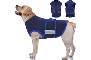 Yagamii Dog Anxiety Vest, Comfort Soft Dog Calming Vest Coat for Small Medium Large Dogs, Dog Anxiety Relief Jacket Shirt Wrap for Thunderstorms, Fireworks, Vet Visits, Separation, Navy, XL