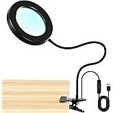 10X Magnifying Glass with Light and Timer, 2 in 1 Magnifying Desk Lamp, 3 Color Modes 10 Dimmable Brightness, Magnifier with 