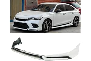 sosega Front Lip 4 Piece Compatible with Honda Civic Sedan Hatch 2022-2024 Yofer V3 Style Winglet Front Bumper Lip Splitter (White)