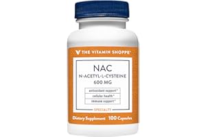 The Vitamin Shoppe NAC N-Acetyl-L-Cysteine - Promotes Cellucor Health, Immune & Antioxidant Support - 600 MG (100 Capsules)