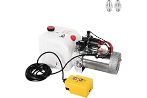 Dawot 3 Quart Hydraulic Pump 12V DC Double Acting Hydraulic Power Unit w/Plastic Reservoir for Dump Trailer Car Lifting Platf
