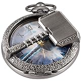 Whodoit Grey Hollow Hammer Quartz Pocket Watch for