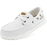 STQ Women Boat Shoes Orthopedic Insole Slip On Business Casual Sneakers for Plantar Fasciitis Lightweight Canvas Loafer