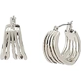 Robert Lee Morris Soho Women's Sculpted Multi Row Huggie Earrings