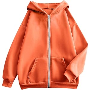 Girls Full Zip Hooded Jacket Kids Oversized Long Sleeve Soft Fleece Sweatshirt with Pockets Fashion Outdoor Cardigan Jacket