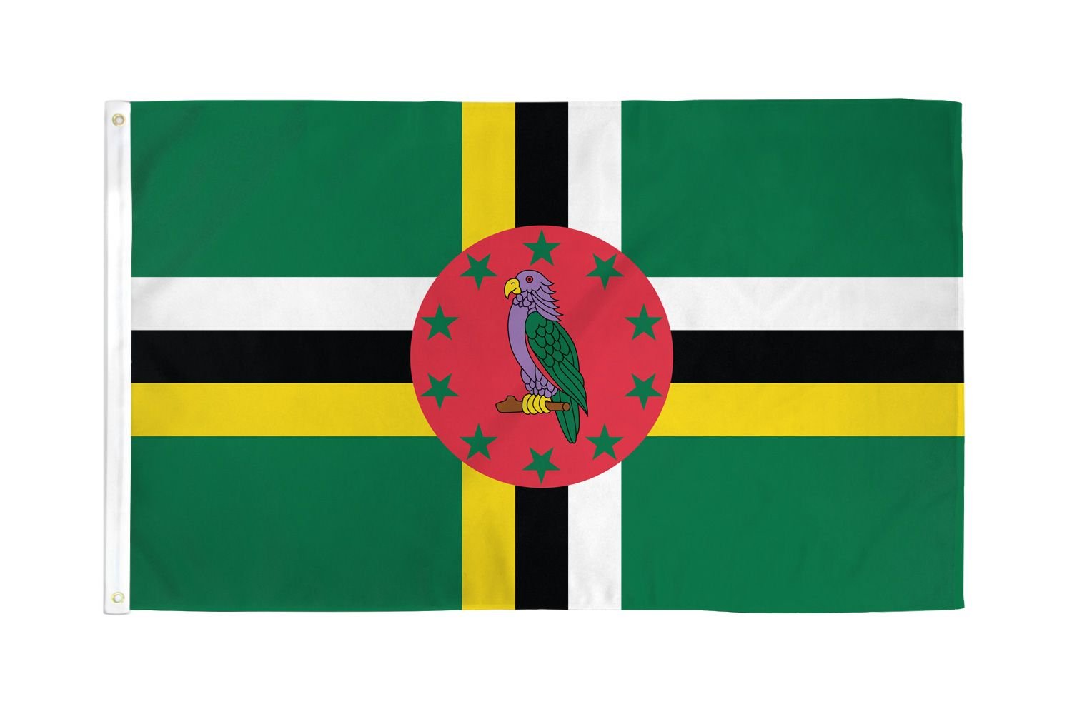 AZ FLAG - Dominica Flag - 2x3 Ft - 100D Polyester Dominican Banner with Two Metal Grommets - Fade Resistant - Vivid Colors - 2' x 3' Feet - 90x60 Cm — image 1