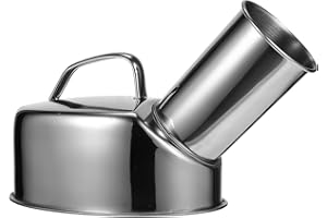 EXCEART Stainless Steel Urinary Pot for Men with Handle - Portable Urinal Bottle 10 Inch Rustproof Male Urinal for Camping Elderly Care Emergency Use