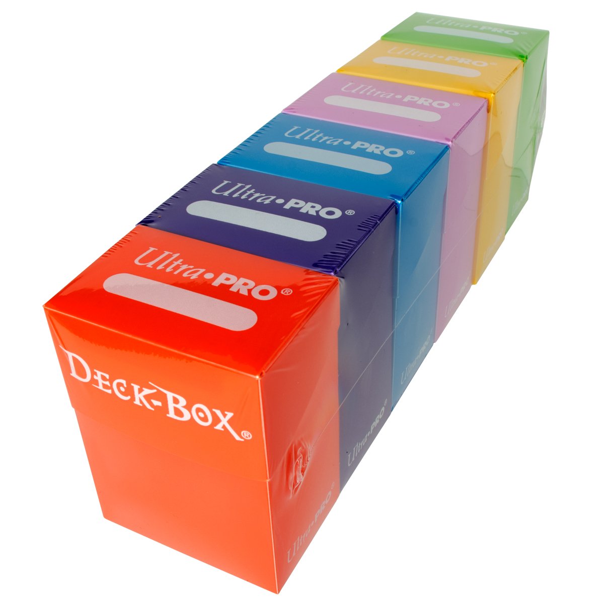 Ultra-Pro Deck Box, Set of 6 (Orange, Purple, Light Blue, Pink, Yellow, Light Green)