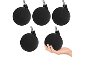 5 Pcs 4'' Extra Large Chair Wheels, 4'' Office Chair casters for Carpet, Heavy Duty Office Twin Chair Casters Replacement 7/1