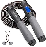 Te-Rich Skipping Rope with Counter, Ropeless Indoor Adjustable Jump Rope