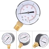 Hilitand Pressure Gauge 0-60psi 0-4bar 1/4" NPT Bottom Mount Metal Case view 9